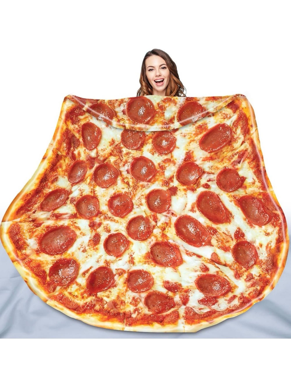 Pepperoni Pizza Print Blanket Throw - blanket gift novelty